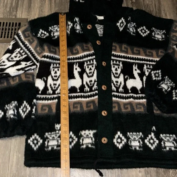 Peruvian Connection INTY RAIMI -XLMen’s 100 wool button down cardigan Cardigan